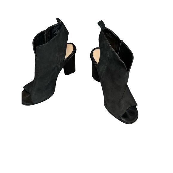 Gianni Bini Womens Sz 8 Suede‎ Ankle Booties Black Zip Side Block Heels - Picture 1 of 12
